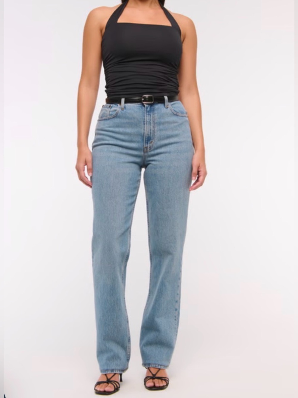 Abercrombie Curve Love 90s Straight Jeans 29 Ultra High Rise Light Wash Y2K